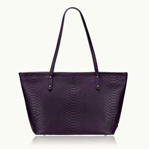 Gigi New York Mini Taylor Blackberry Tote In Embossed Python